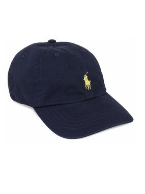 Polo Ralph Lauren Navy Adjustable Baseball Cap Yellow Pony Logo Hat
